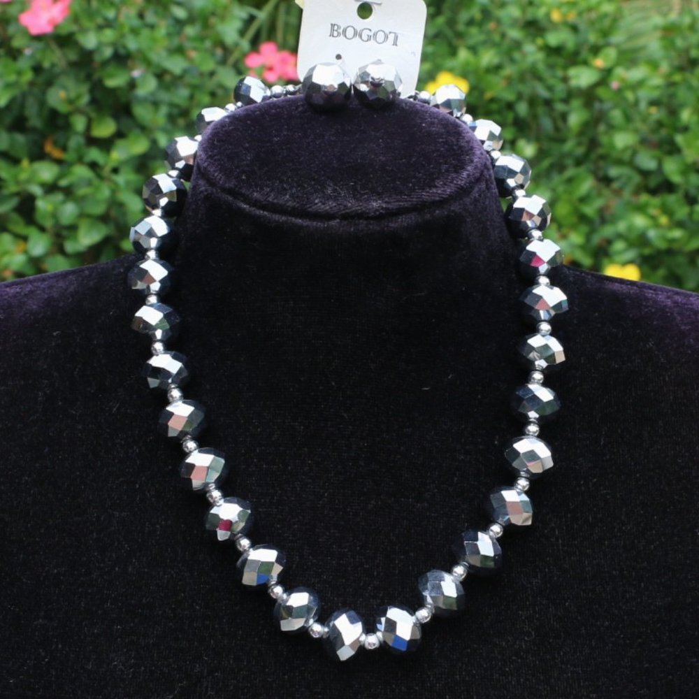 New Boho Cut Glass Sparkle Statement Necklace Set